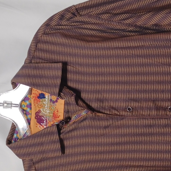 Robert Graham Patterned Button Down Front Long Sleeve Shirt Size XL - Picture 1 of 5
